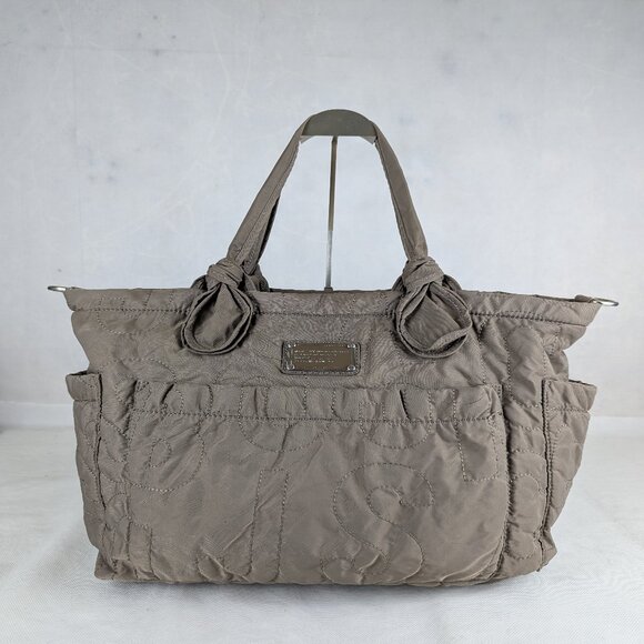 Marc by Marc Jacobs Quilted Diaper Nylon Tote Bag Brown Handbag - Picture 1 of 13